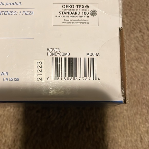 Simply Essential light filtering woven honeycomb window panel mocha 50in x 84in - Picture 7 of 7